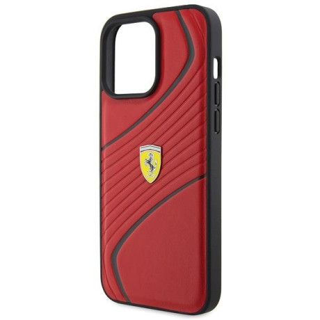 Оригінальний чохол Ferrari Twist Metal Logo case для iPhone 15 Pro Max - red
