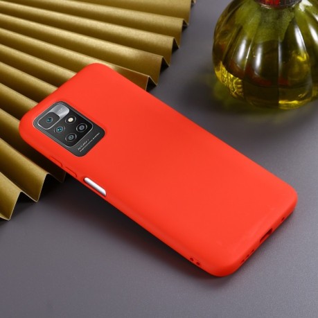 Силиконовый чехол Solid Color Liquid Silicone на Xiaomi Redmi 10 - красный