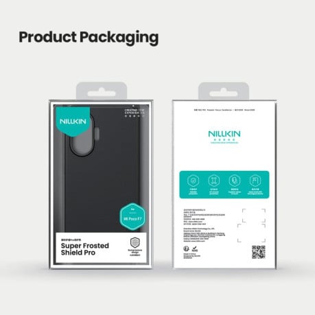 Чехол NILLKIN Frosted Shield Pro гибрид с  матовым покрытием на Xiaomi Poco F7 - черный