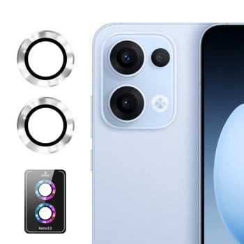 Защитное стекло на камеру ENKAY Aluminium для OPPO Reno13 Global - серебристое