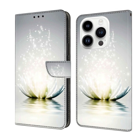 Чехол-книжка Crystal 3D Shockproof Protective Leather для iPhone 15 Pro - Light Lotus