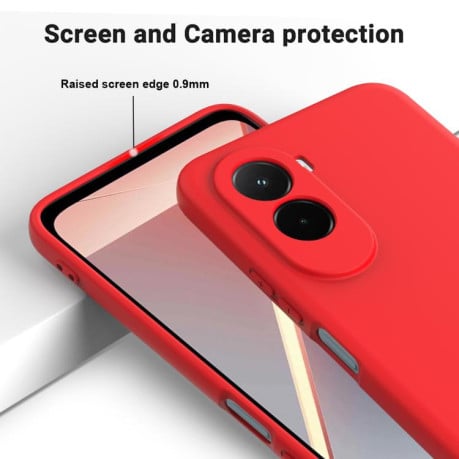 Силіконовий чохол Solid Color Liquid Silicone на Xiaomi Poco M7 4G 169mm — червоний