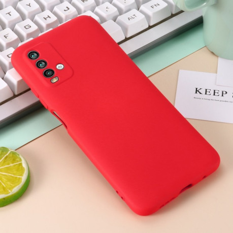 Силиконовый чехол Solid Color Liquid Silicone на Xiaomi Redmi 9T - красный