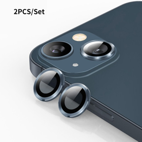 Комплект захисного скла на камеру ENKAY Aluminium для iPhone 13/13 mini - сині