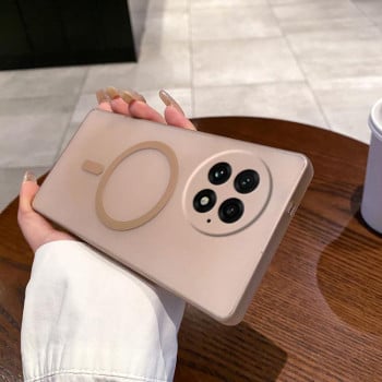 Противоударный чехол матовый Ice Fog Fine Hole с MagSafe для OnePlus 13 - золотой