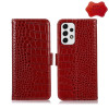 Кожаный чехол-книжка Crocodile Top Layer для Samsung Galaxy A23 4G - красный