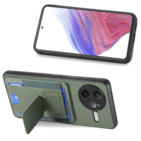 Противоударный чехол Carbon Fiber Card Bag для Xiaomi Poco F7 Ultra - зеленый