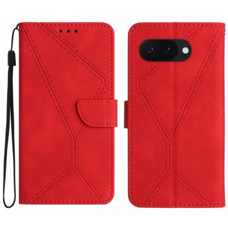 Чехол-книжка Stitching Embossed Leather для Google Pixel 9a - красный