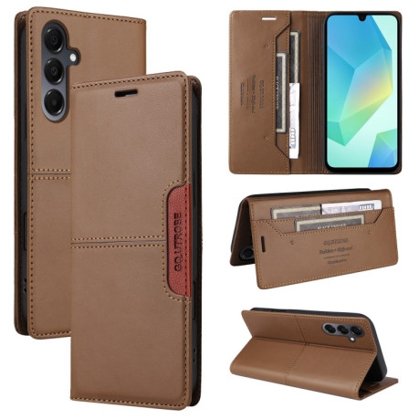 Чехол-книжка GQUTROBE G01 RFID Anti-theft Leather для Samsung Galaxy A16 - коричневый