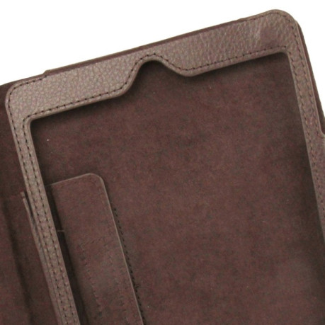 Чехол-книжка Litchi Texture 2-fold на iPad mini 1 / 2 / 3 - кофейный