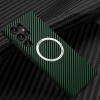 Противоударный чехол Carbon Fiber Texture (MagSafe) для Samsung Galaxy S25 Ultra 5G - зеленый