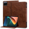 Чехол-книжка Cat Buckle Leather на Xiaomi Pad 7 / 7 Pro - коричневый