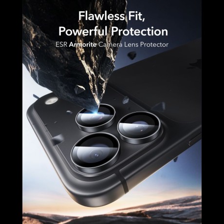 Комплект захисного скла для камери ESR Armorite 2-Pack на iPhone 18 Pro / 18 Pro Max - Black