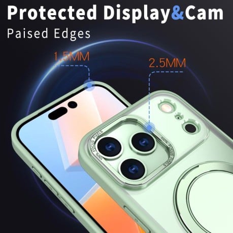 Чехол Kalebol с подставкой 360 и MagSafe на iPhone 17 Pro - зеленый