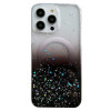 Прозрачный чехол Classic Hybrid  MagSafe Glitter для iPhone 15 - черный