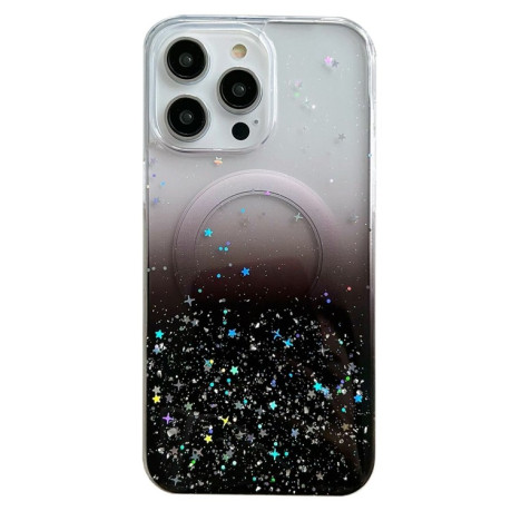 Прозрачный чехол Classic Hybrid  MagSafe Glitter для iPhone 15 Plus - черный