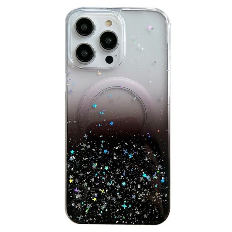 Прозрачный чехол Classic Hybrid  MagSafe Glitter для iPhone 15 Pro Max - черный