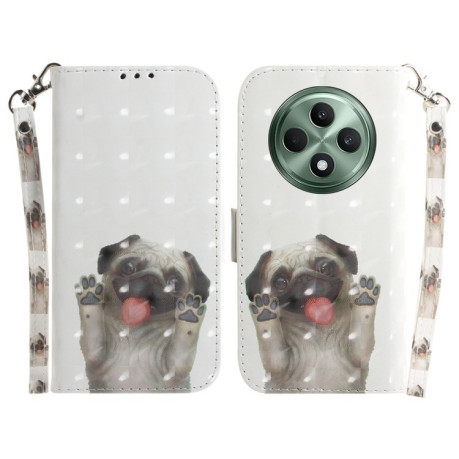 Чехол-книжка 3D Painting для OPPO Reno12 F/12 FS 5G - Pug