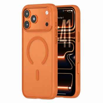 Протиударний магнітний чохол Escase з неслизьким покриттям на iPhone 18 Pro — помаранчевий