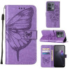 Чехол-книжка Embossed Butterfly для OPPO Reno 8 - светло-фиолетовый