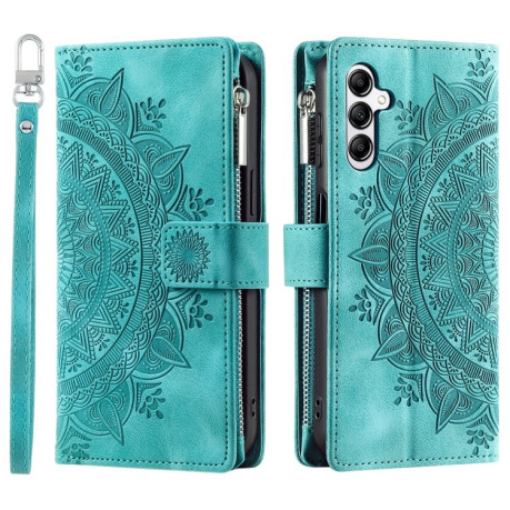 Чехол-книжка Multi-Card Totem Zipper Leather для Samsung Galaxy A36 - зеленый