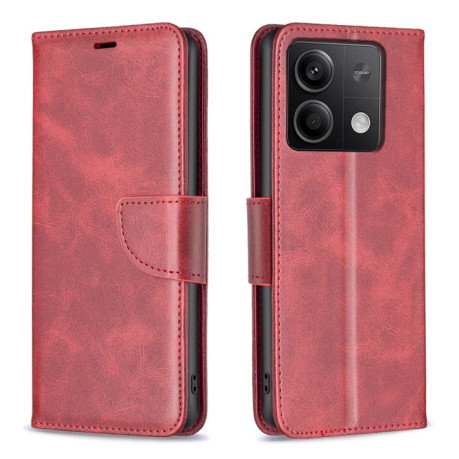 Чехол-книжка Retro Lambskin Texture для Xiaomi Redmi Note 13 4G Global - красный