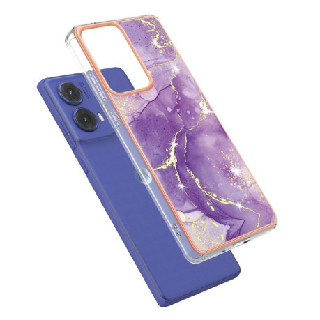 Противоударный чехол Electroplating IMD для Motorola Moto G85 - Purple
