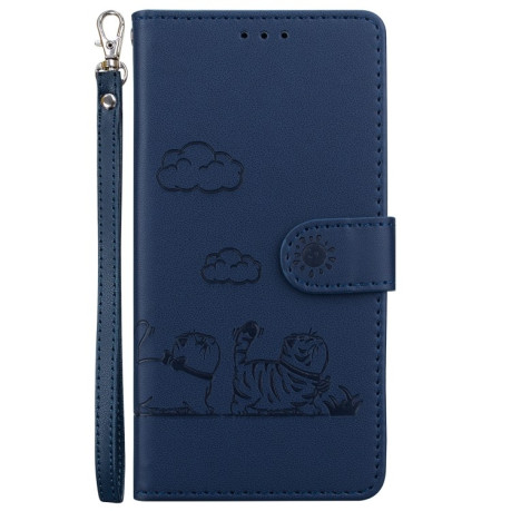 Чехол-книжка Cute Cats RFID Leather для Xiaomi 14T Pro - синий