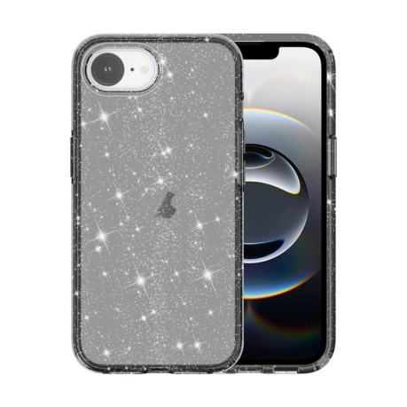 Противоударный чехол Terminator Style Glitter для iPhone 16e - черный