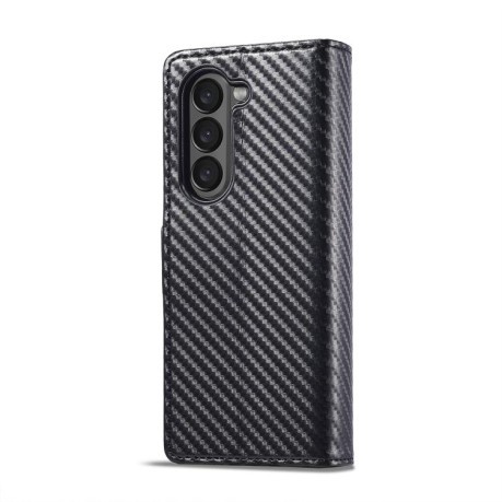 Чехол-книжка LC.IMEEKE Carbon Fiber для Samsung Galaxy Fold 7 5G - Black