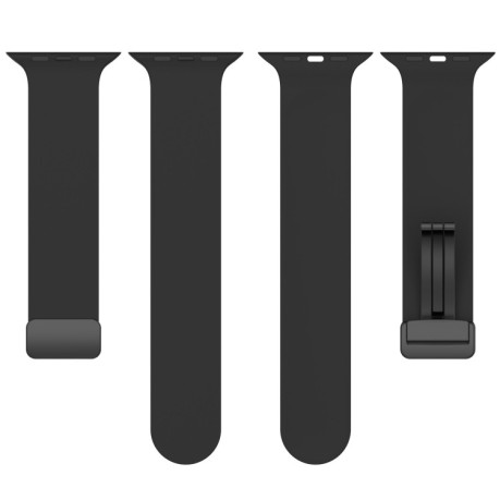 Силіконовий ремінець Magnetic Black Buckle Smooth для Apple Watch 10 46mm/Ultra 49mm / Series 8/7 45mm / 44mm / 42mm- рожевий