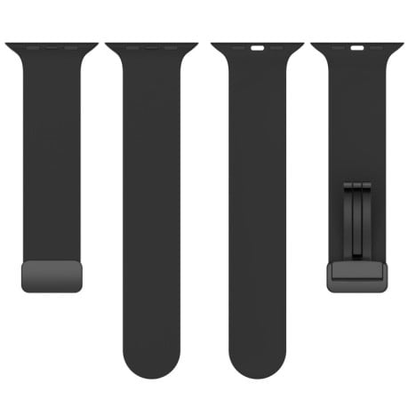 Силиконовый ремешок Magnetic Black Buckle Smooth для Apple Watch 10 46mm/Ultra 49mm / Series 8/7 45mm / 44mm / 42mm- красный