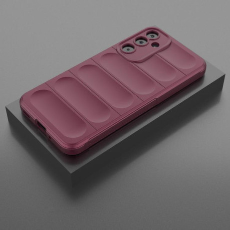 Силиконовый чехол Magic Flannel для Samsung Galaxy M16 5G - винно-красный