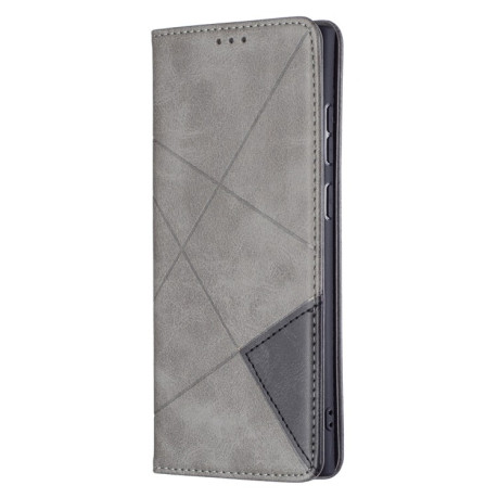 Чехол-книжка Rhombus Texture для Samsung Galaxy S22 Ultra 5G - серый
