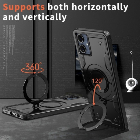 Противоударный чехол MagSafe Holder Armor PC Hybrid для Samsung Galaxy A06 4G - черный