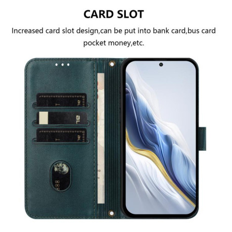 Чехол-книжка Line Splicing Buckle Retro Leather для Samsung Galaxy M06 5G - зелений