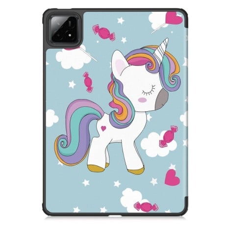 Чехол-книжка Custer Painted 3-Fold Stand Leather Smart для Xiaomi Pad 7 / 7 Pro - Small Horse