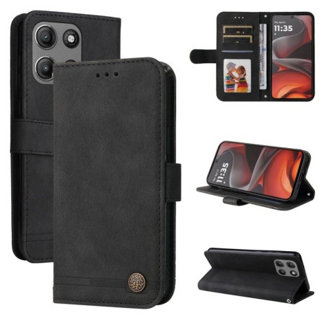 Чохол-книжка Skin Feel Life Tree для Motorola Moto G15/G15 Power - чорний