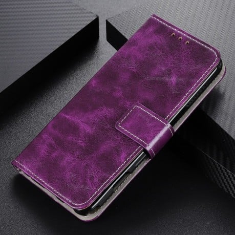 Чехол-книжка Magnetic Retro Crazy Horse Texture на Xiaomi 14T Pro - фиолетовый