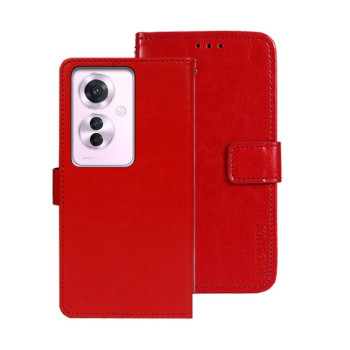Чехол-книжка idewei Crazy Horse Texture для OPPO Reno11 F 5G - красный