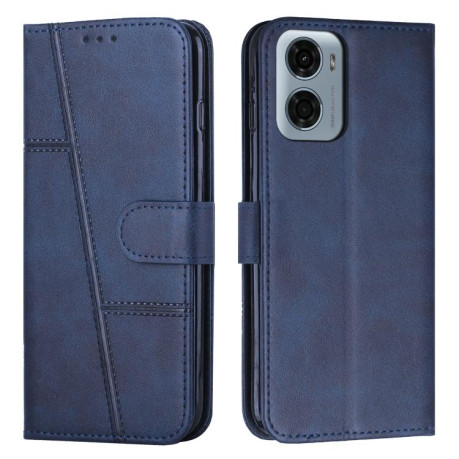 Чехол-книжка Stitching Calf Texture для Motorola Moto G05 - синий