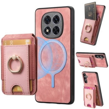 Протиударний чохол Retro Splitable Magnetic Card для Xiaomi Redmi Note 14 Pro+ 5G - рожевий