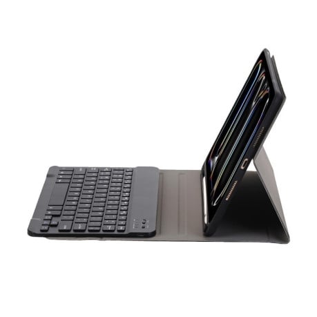 Чехол - клавиатура Lambskin Texture Bluetooth Touch Keyboard Leather для iPad Pro 11 2024 - синий