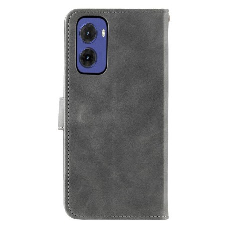 Чохол-книжка Nail Skin Feel Stitching Calf Texture Leather для Motorola Moto G05 - сірий