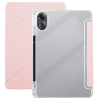 Чехол-книжка Clear Acrylic Demation Leather для Xiaomi Redmi Pad SE 11 2025 / Pad 2 - розовый