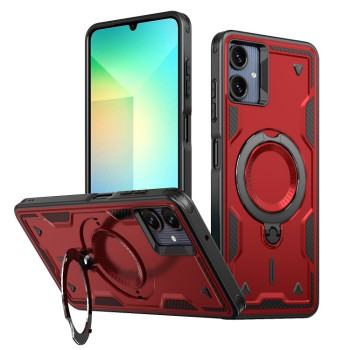 Противоударный чехол MagSafe Holder Armor PC Hybrid для Samsung Galaxy A06 4G - красный