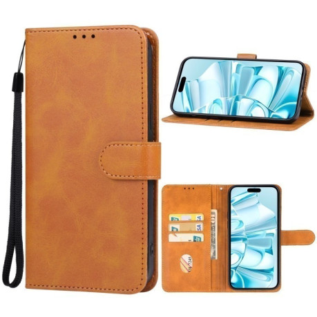 Чохол-книжка EsCase Leather для iPhone 16 Plus - коричневий
