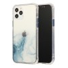 Противоударный чехол Marble Pattern Glittery Powder на iPhone 12/12 Pro  - голубой