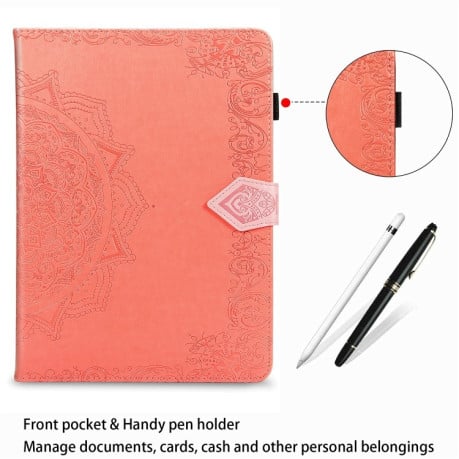 Чохол-книжка Embossed Mandala для iPad 10.2 - помаранчевий