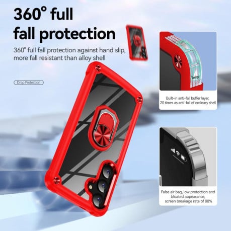 Ударостійкий чохол Acrylic Ring Holder на Samsung Galaxy A57 5G — червоний